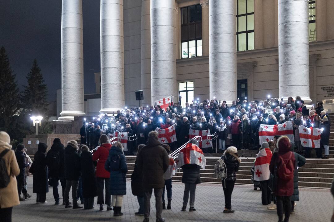 Protestuojančių kartvelų palaikymo akcija Vilniuje