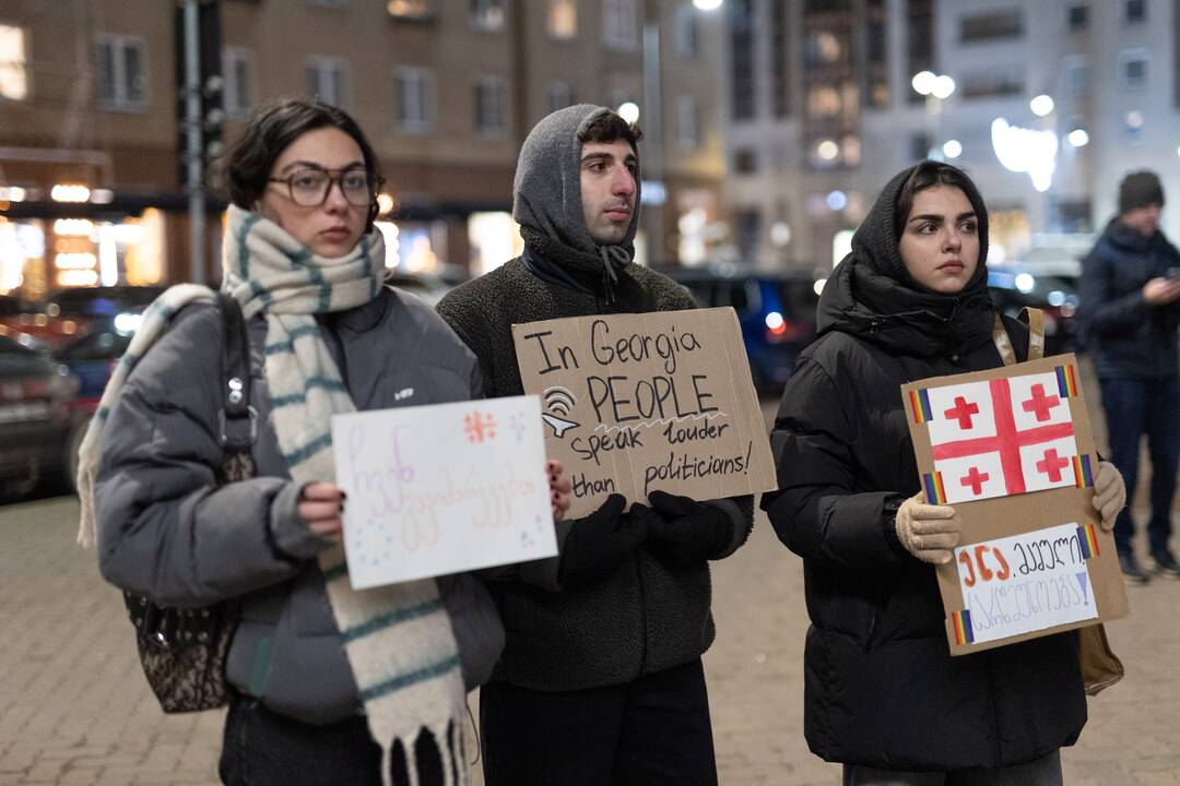 Protestuojančių kartvelų palaikymo akcija Vilniuje