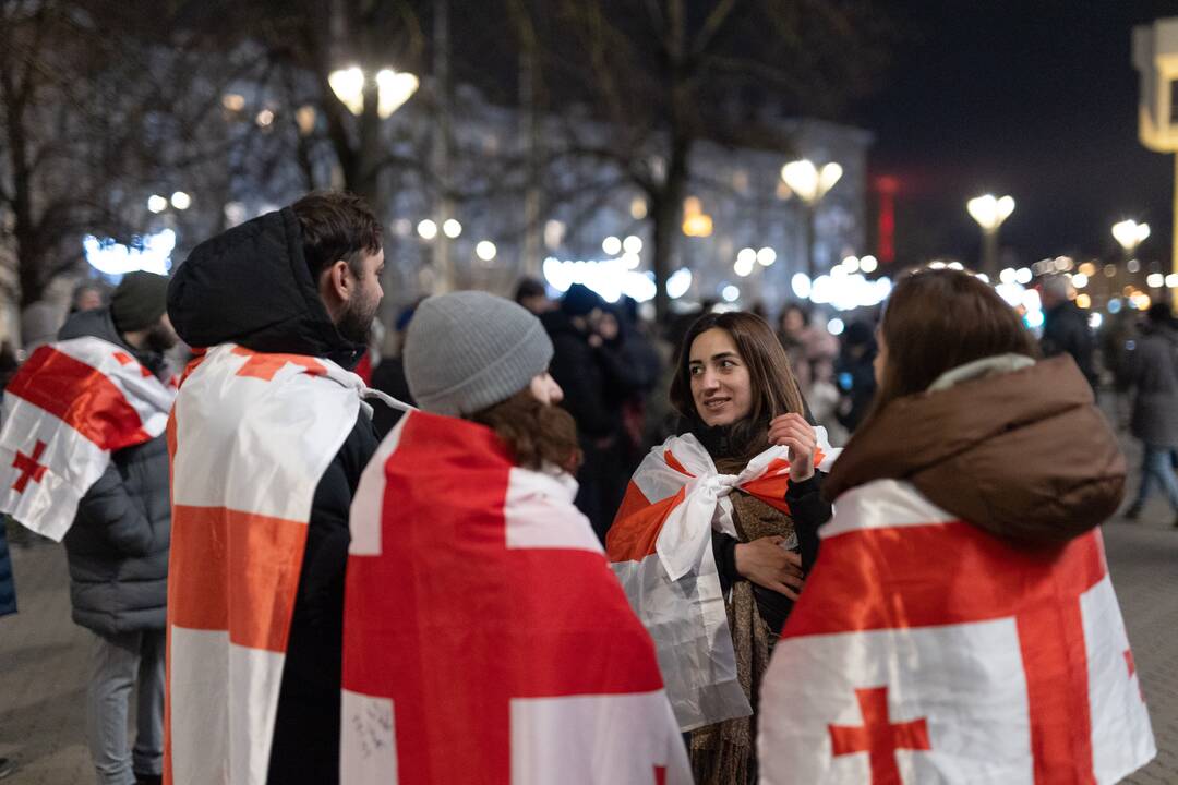 Protestuojančių kartvelų palaikymo akcija Vilniuje