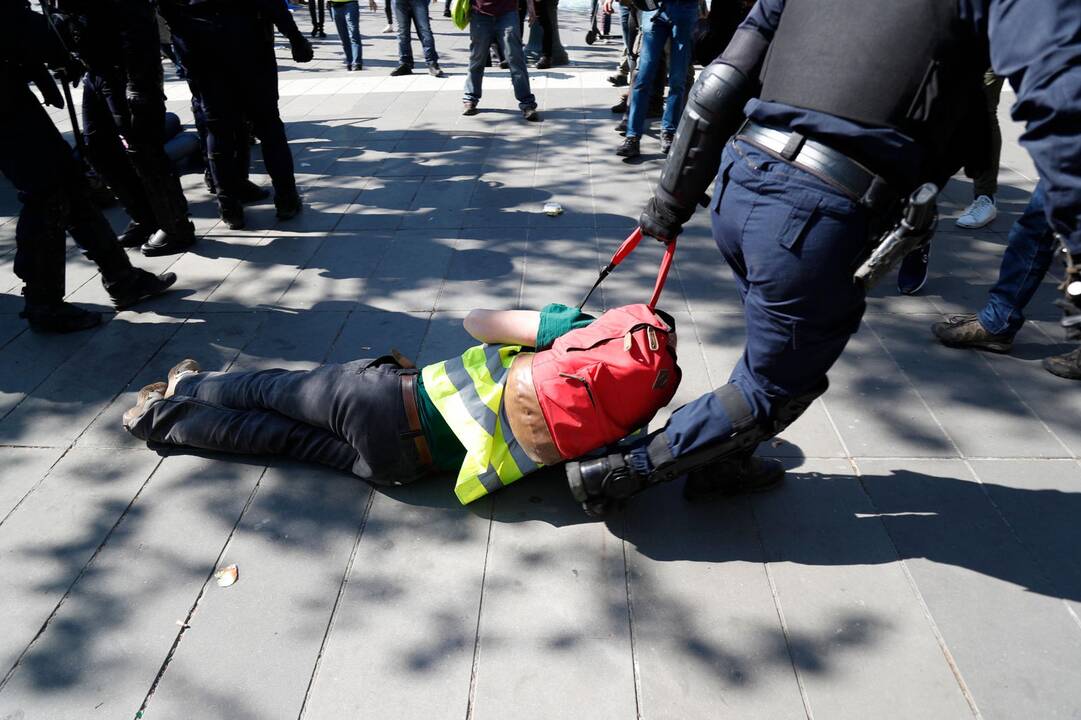 Paryžiuje vyko „geltonųjų liemenių“ protesto akcijos