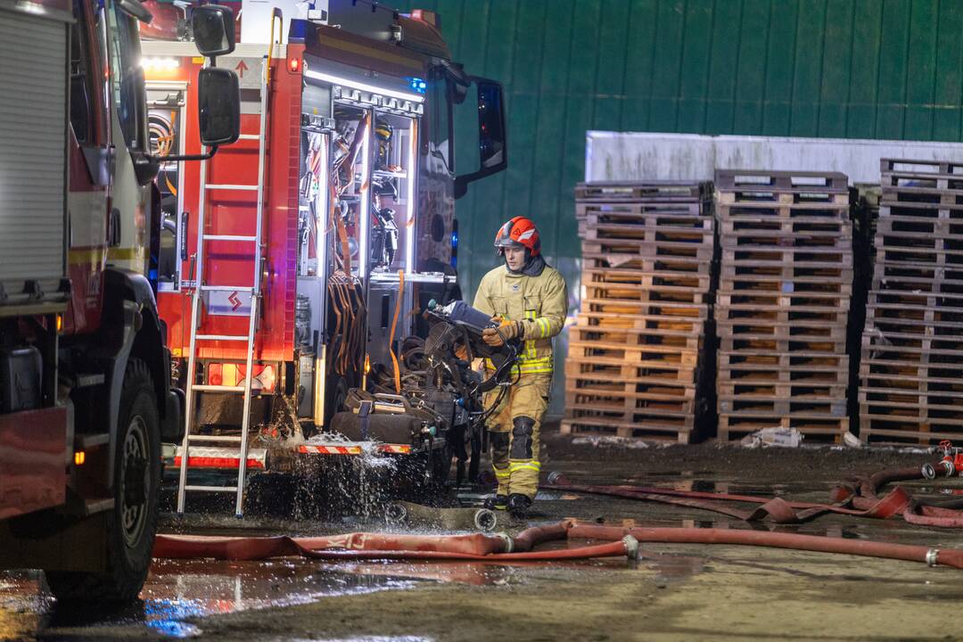 Kauno rajone užsiliepsnojo angaras