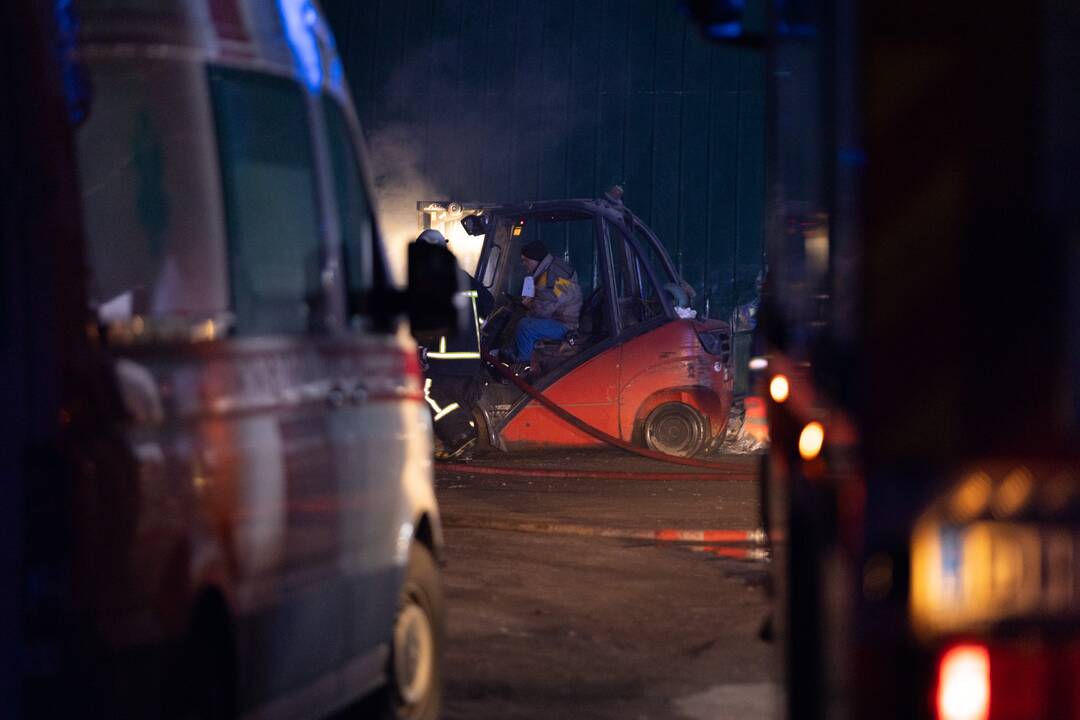 Kauno rajone užsiliepsnojo angaras