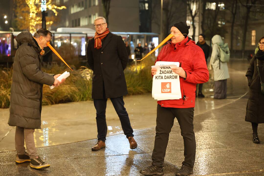 Protestas prieš „Nemuno aušros“ įtraukimą į valdančiąją koaliciją Kaune