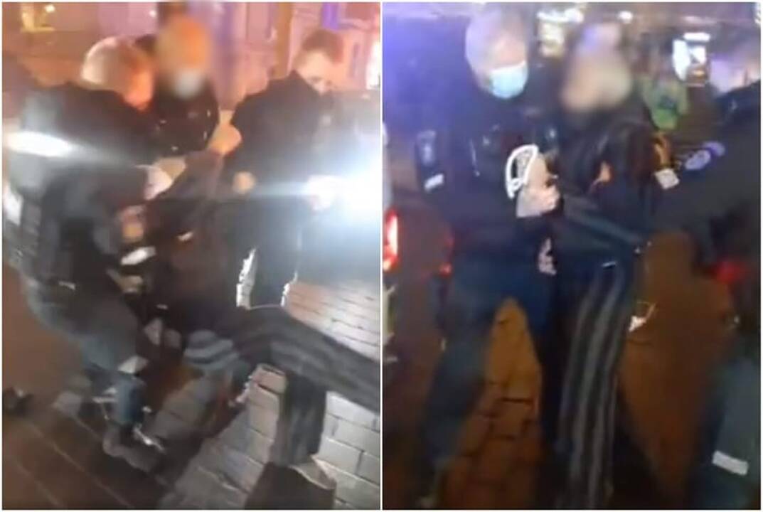 Sostinės centre sulaikyti du nesankcionuotos akcijos dalyviai