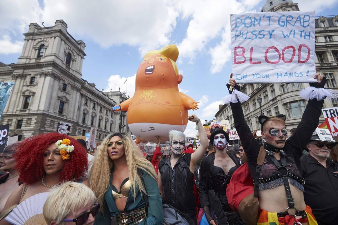 Protestas Londone prieš D. Trumpo vizitą