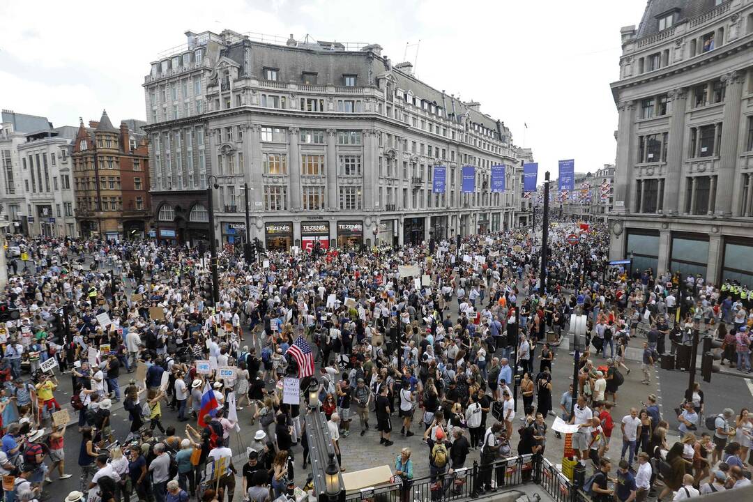 Protestas Londone prieš D. Trumpo vizitą