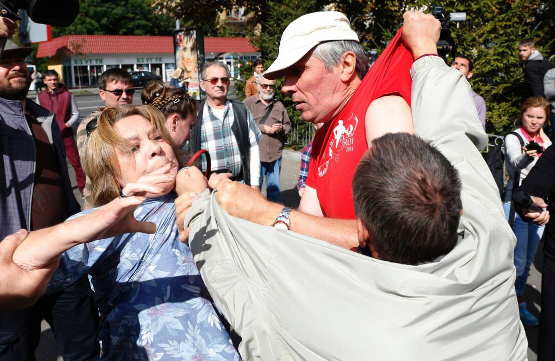 Protestas Kijeve prieš rinkimus Rusijoje