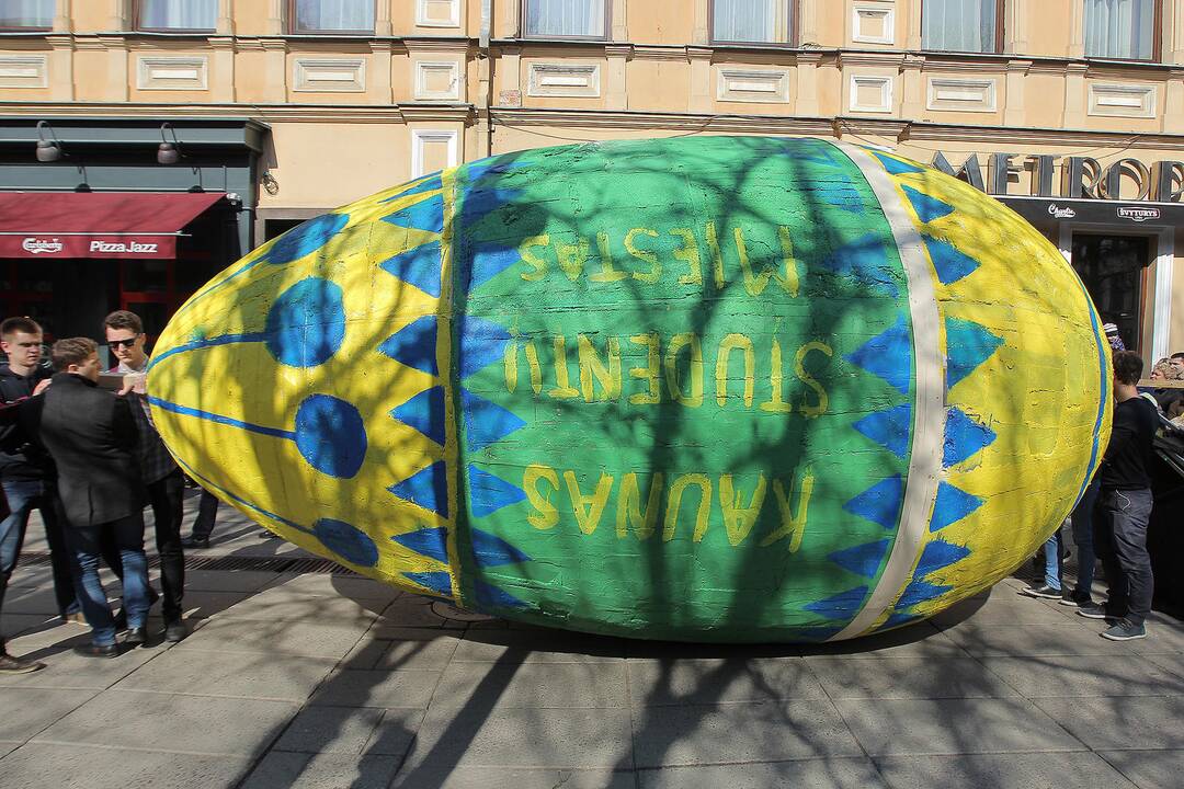 Studentai Kauno centre rideno rekordinį margutį.