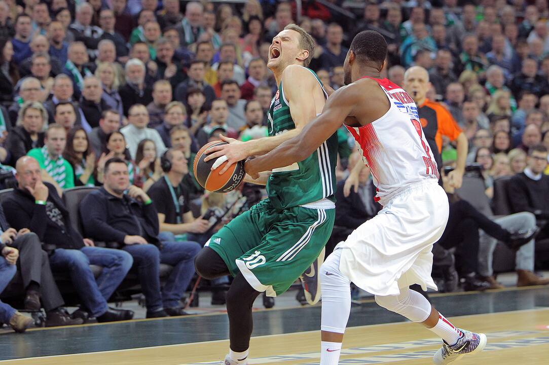 Kauno „Žalgiris“ Eurolygos rungtynėse sutriuškino Pirėjo „Olympiakos“ 75:55.