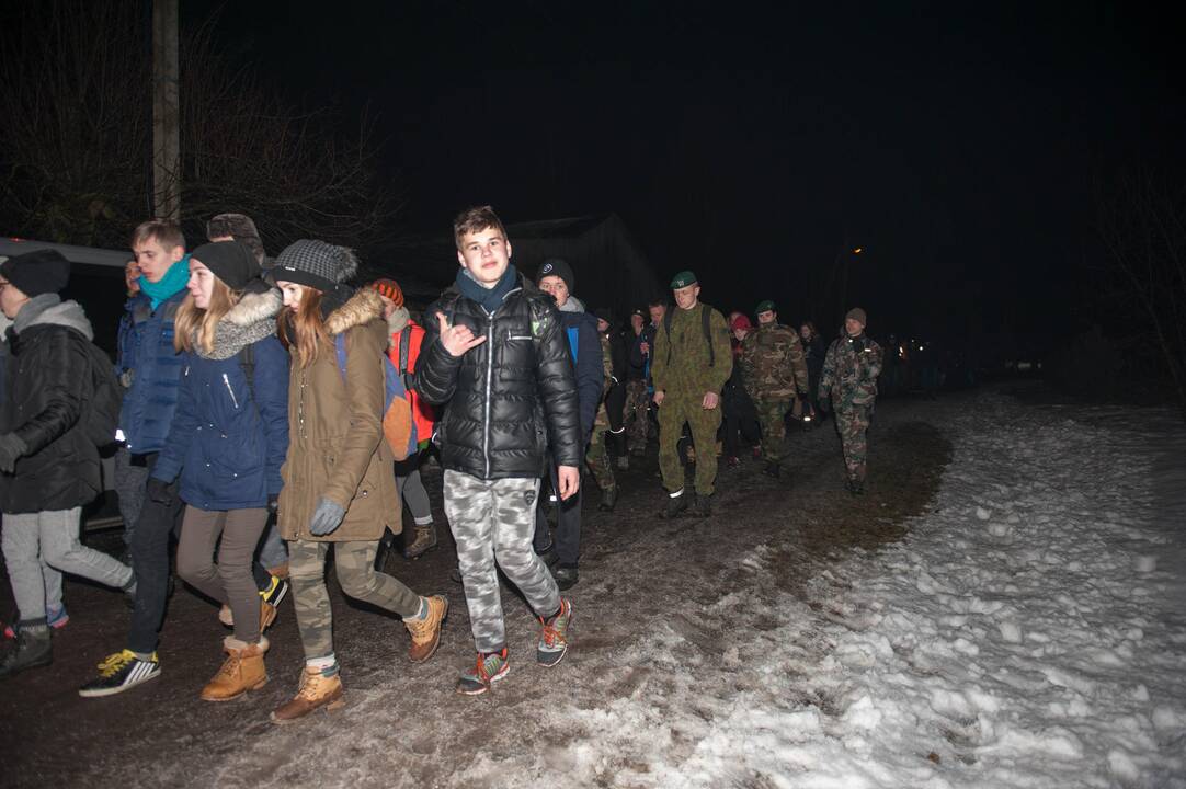 Naktinis žygis partizanų takais Pažėruose 