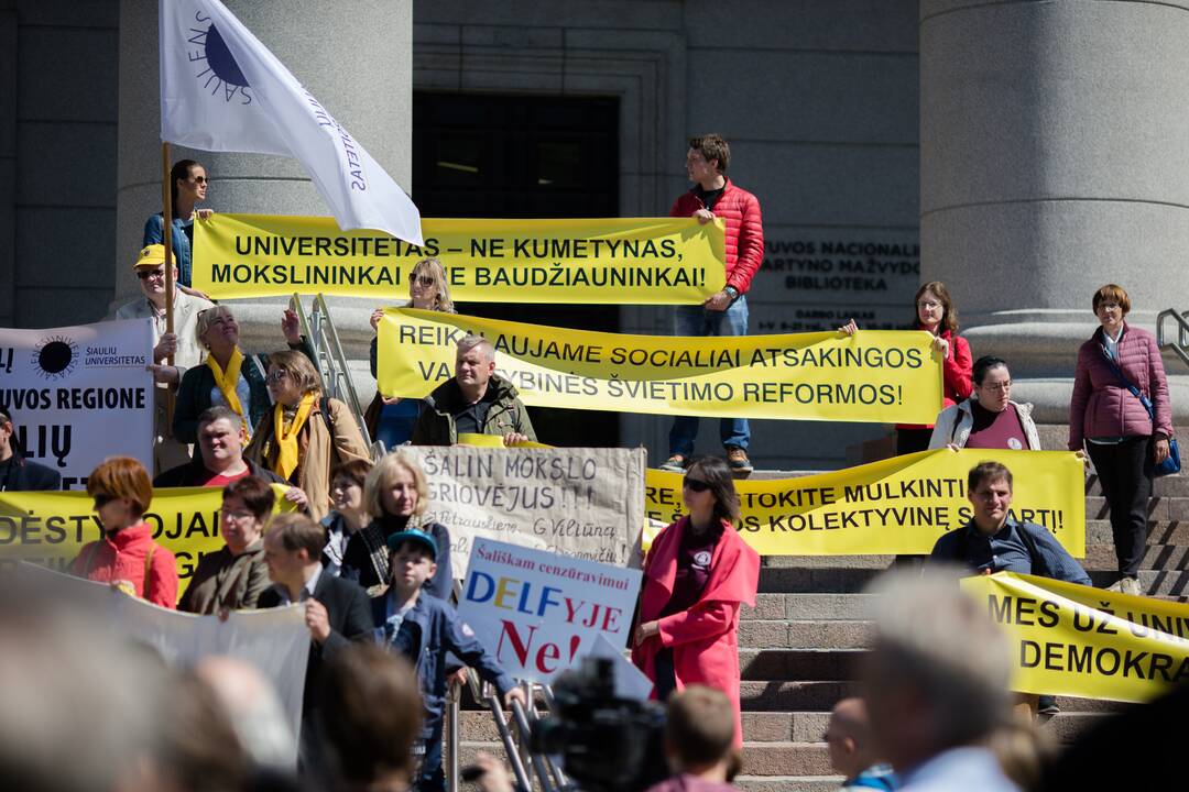 Mitingas dėl universitetų reformos