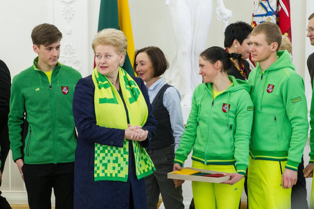 Prezidentė D.Grybauskaitė išlydėjo Lietuvos olimpiečius į Sočio olimpines žaidynes