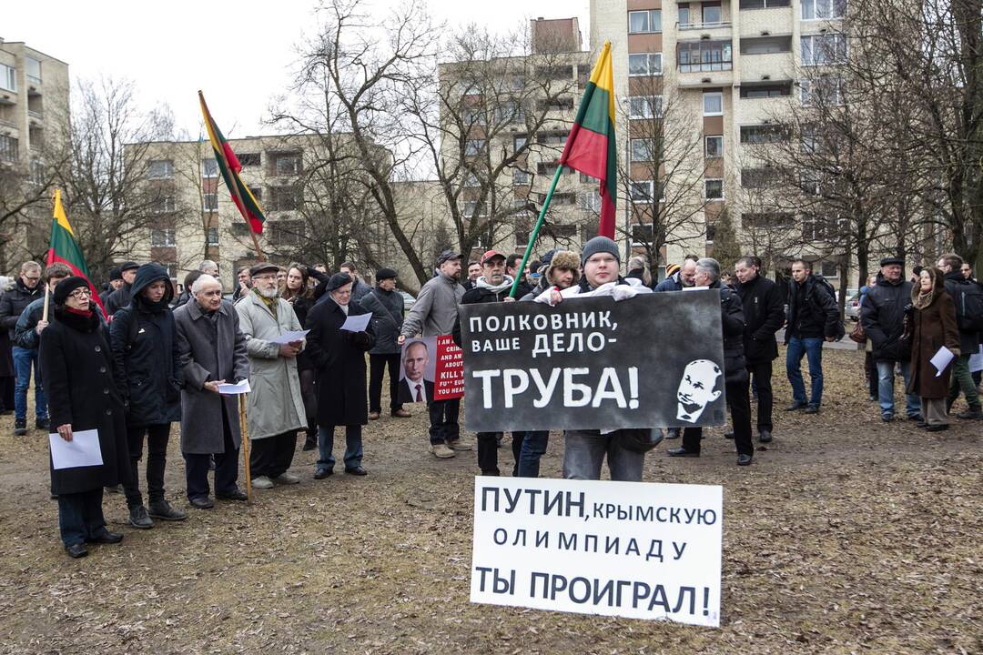 Vilniuje įvyko protesto akcija dėl Rusijos veiksmų Ukrainos Krymo regione