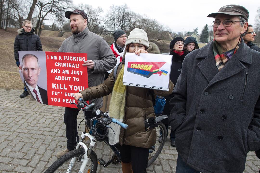 Vilniuje įvyko protesto akcija dėl Rusijos veiksmų Ukrainos Krymo regione