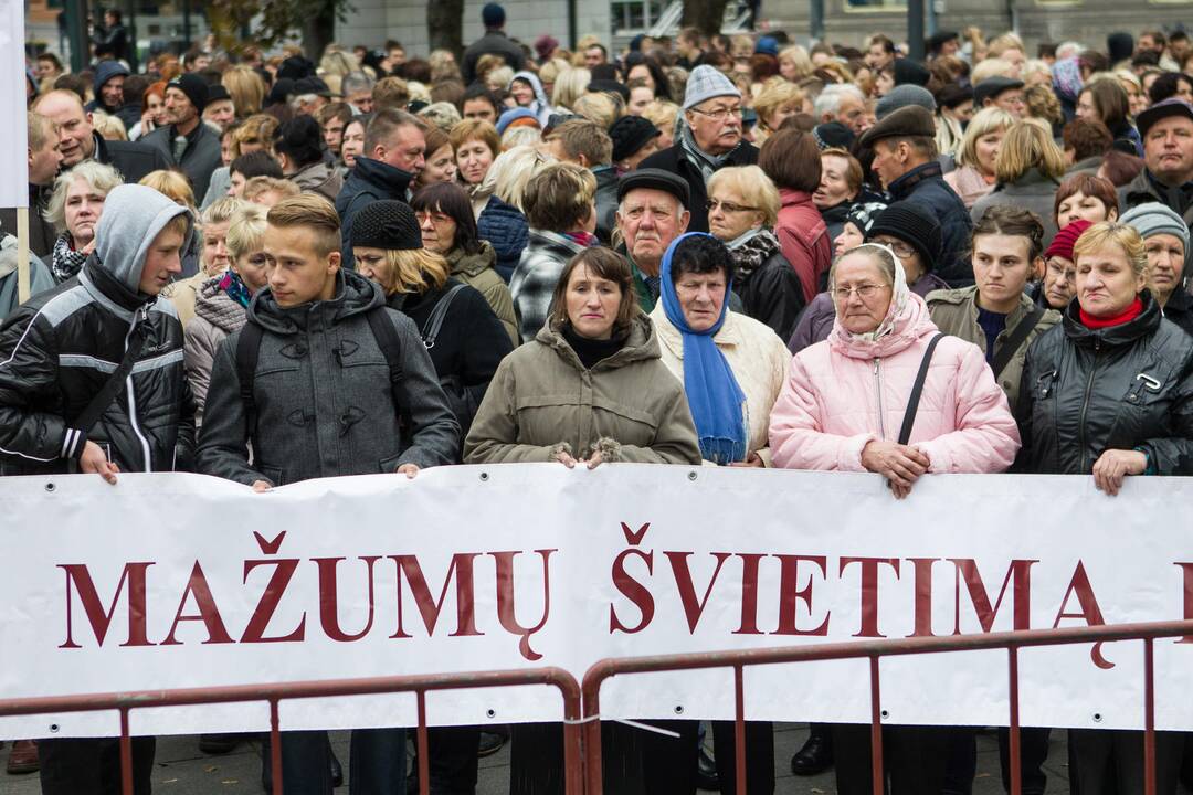 Tautinės mažumos vėl surengė protestą