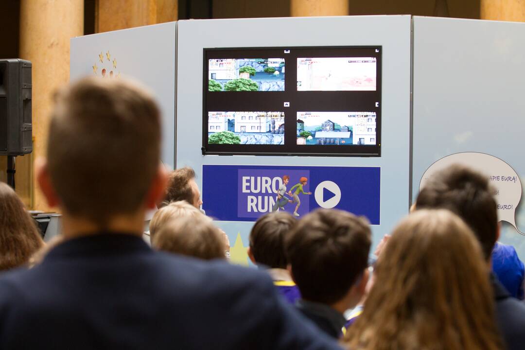 Edukacinio žaidimo apie eurą „Euro Run“ finalas