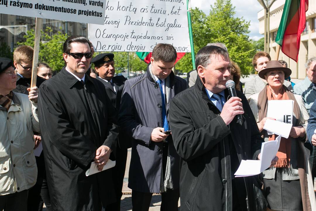 Mitinge prie Seimo skambėjo raginimai ginti lietuvių kalbą