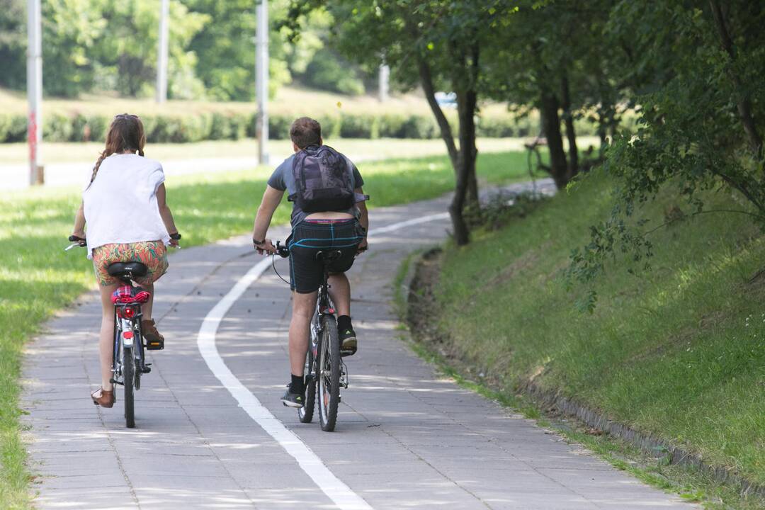 Pavojinga dviračių tako atkarpa ties Narbuto gatve sostinėje