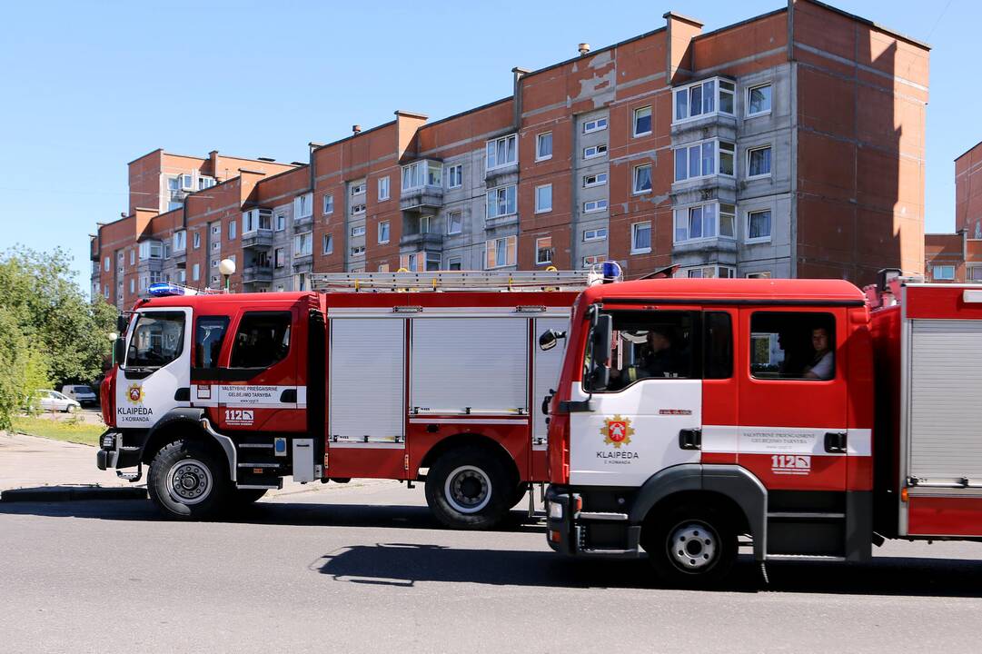 Bute Klaipėdoje degė šiukšlės