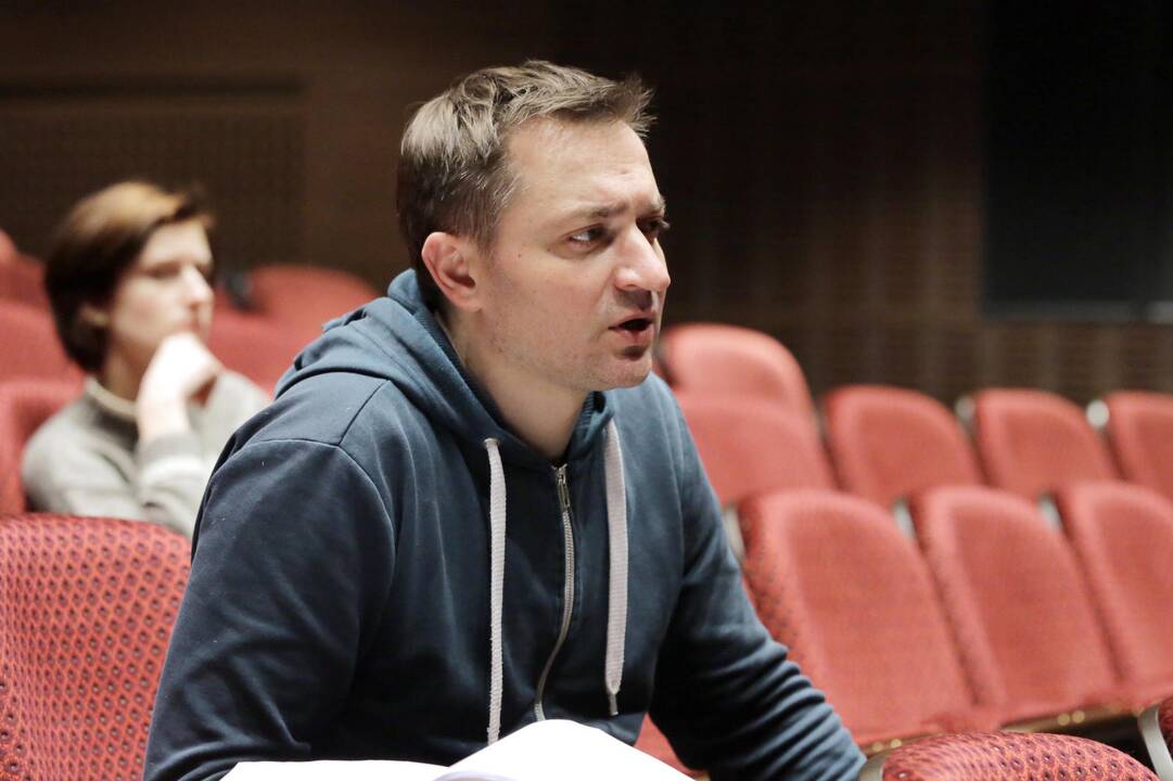 Spektaklio "Juoda dėžutė" repeticija