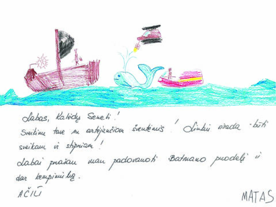 Vaikų laiškai ir piešiniai Kalėdų Seneliui