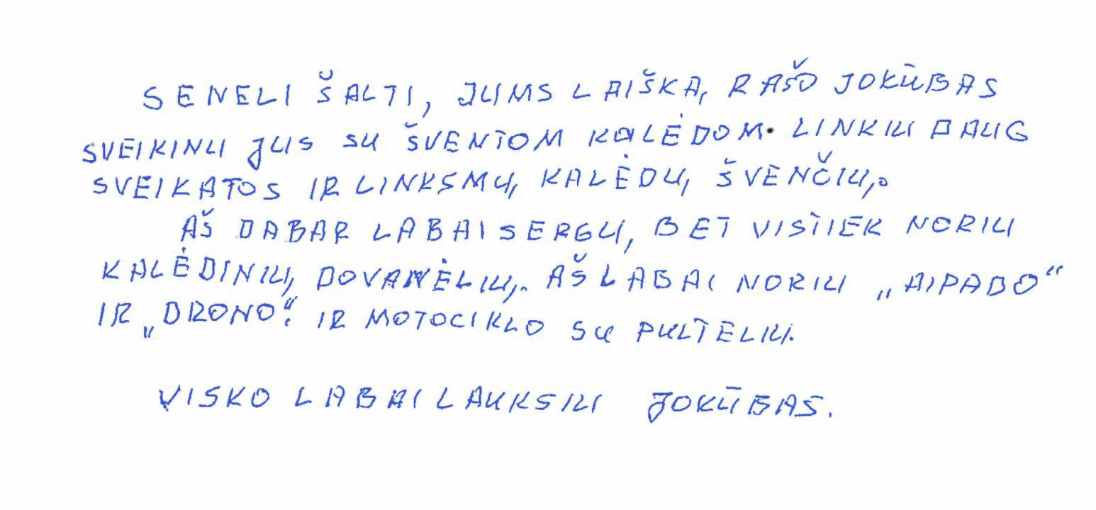 Vaikų laiškai ir piešiniai Kalėdų Seneliui