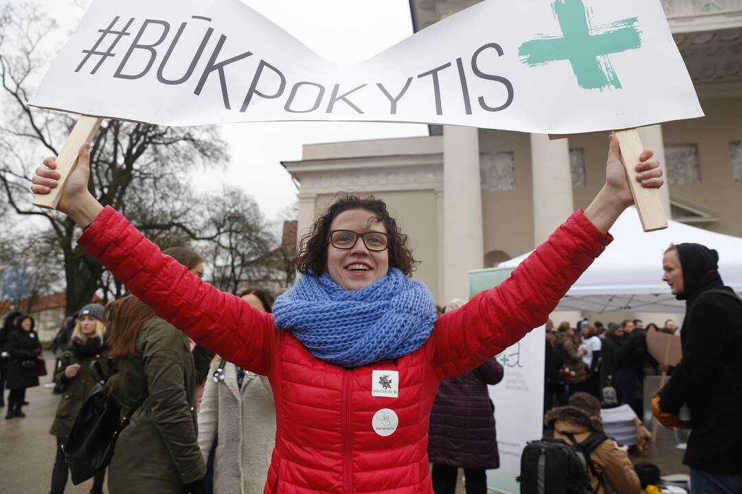 Medikų protesto akcija Vilniuje