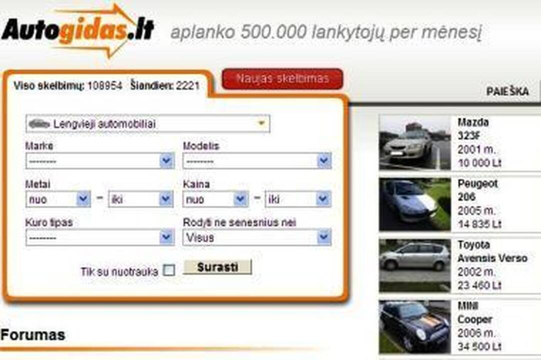 Nuo šiol Autogidas.lt patogesnis ir greitesnis!