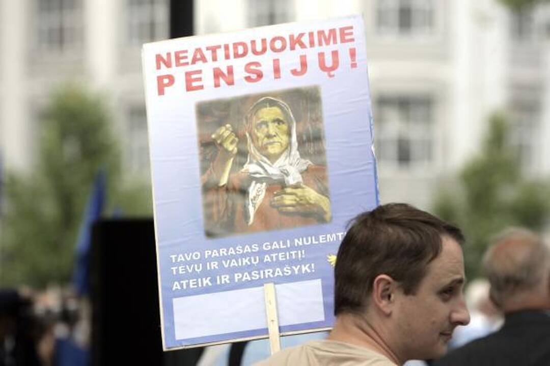 Mitinge Vilniuje valdžia kritikuota kaukšint plaktuku