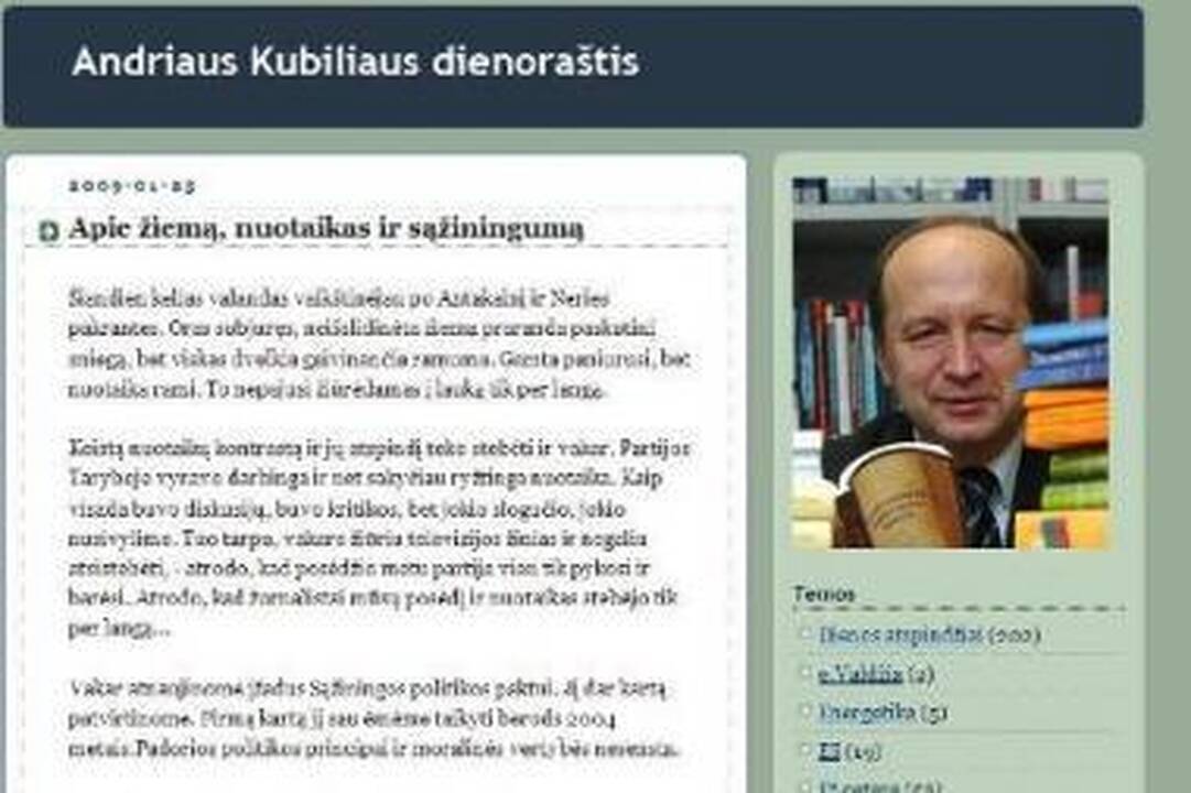 Premjeras interneto dienoraštį reklamuoja, bet nerašo