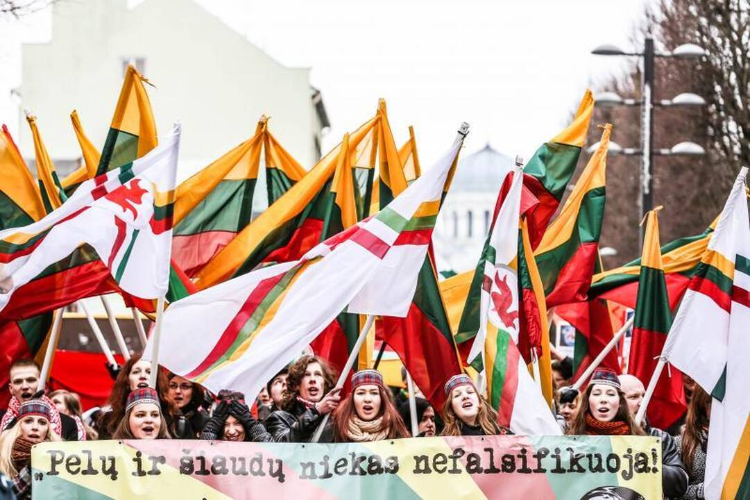 Provokacija nepavyko: tautininkų eitynės baigėsi sugiedojus himną