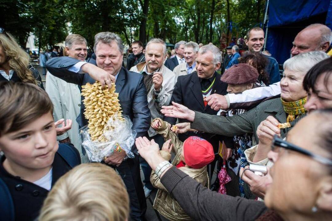 Rudens mugėje – dobilų alus, daržovių kilimai ir šakočio dalybos