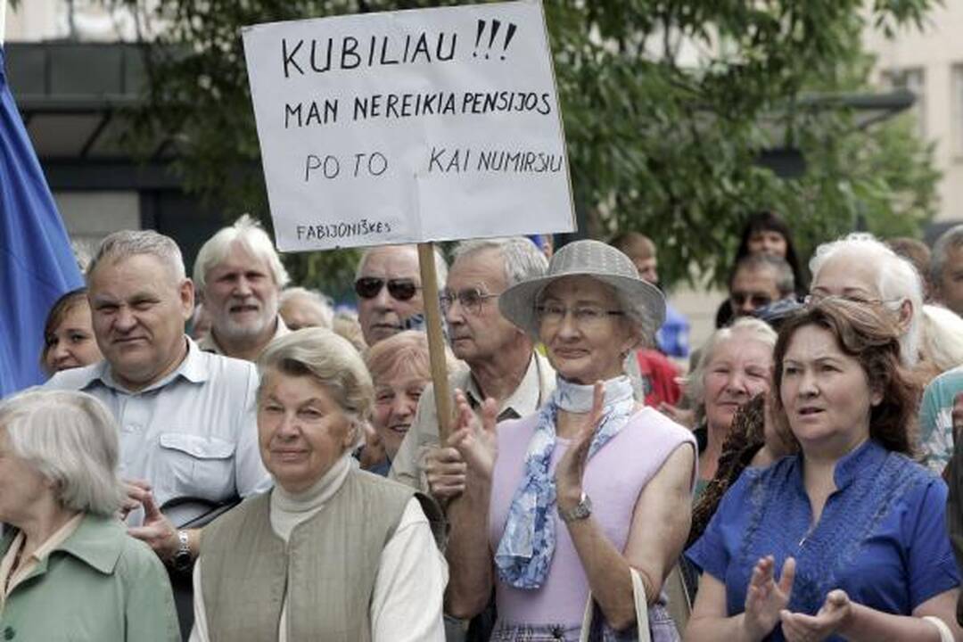 Mitinge Vilniuje valdžia kritikuota kaukšint plaktuku