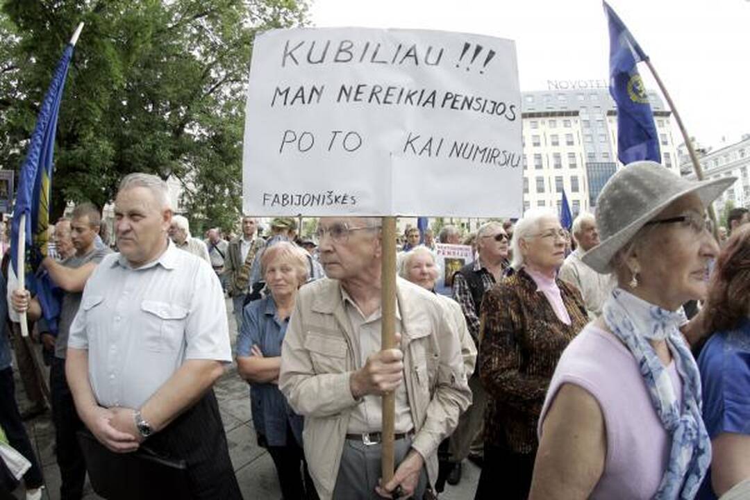 Mitinge Vilniuje valdžia kritikuota kaukšint plaktuku