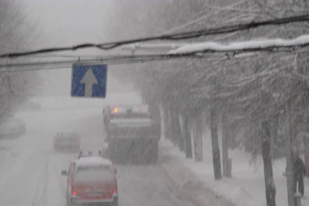 Balta žiema nuklojo miesto gatves