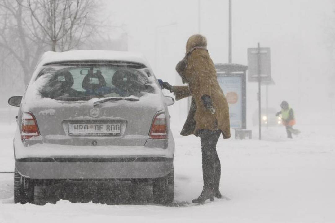 Penktadienio rytą pajūryje siaus pūga   