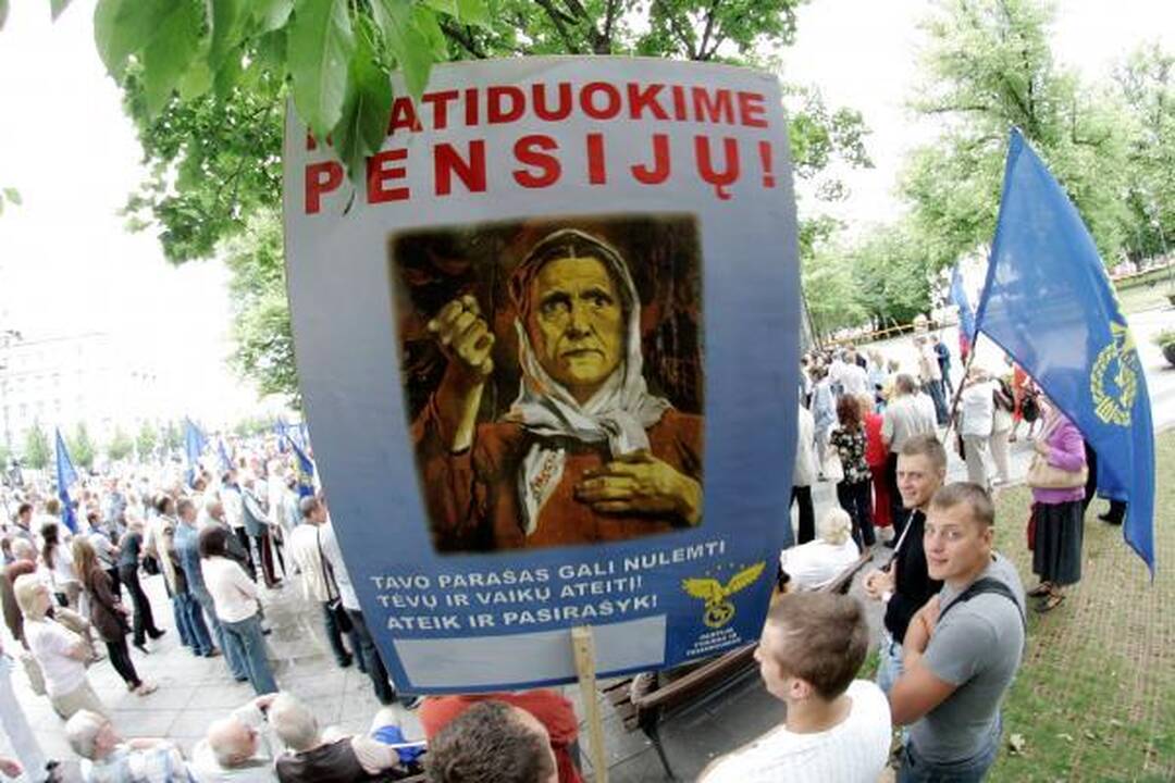 Mitinge Vilniuje valdžia kritikuota kaukšint plaktuku