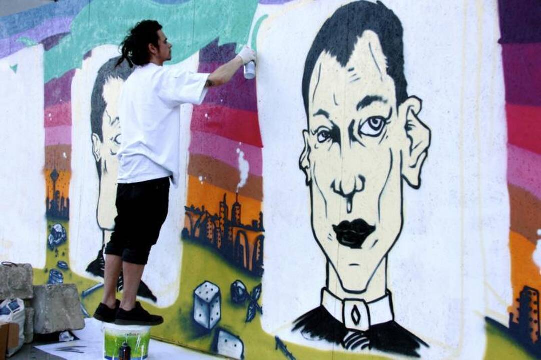 Graffiti piešinyje K.Kemzūra virto mafijos šeimos galva