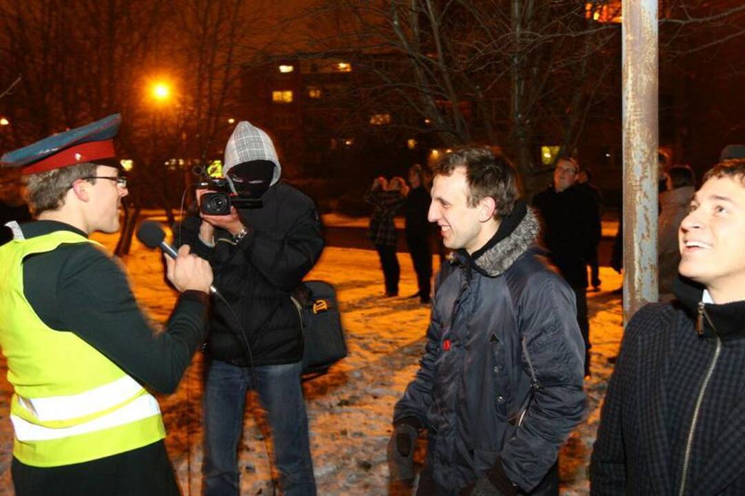 Studentų bendrabutis virto milžinišku kalėdiniu atviruku