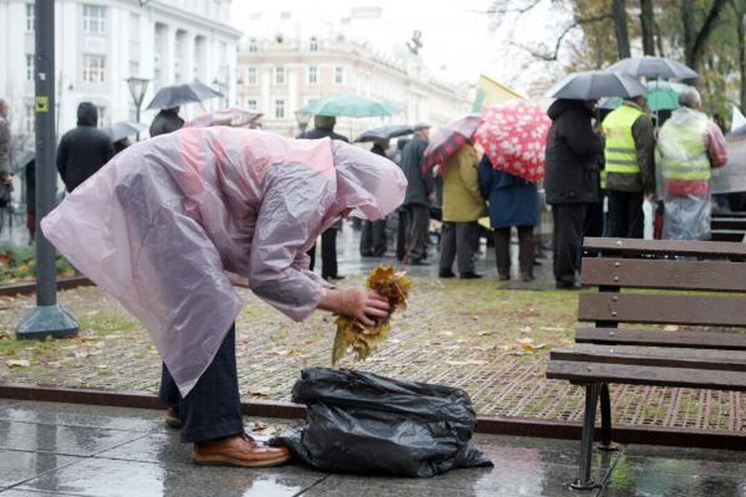 Po Vyriausybės langais - protestas "dėl išvogtos Lietuvos"