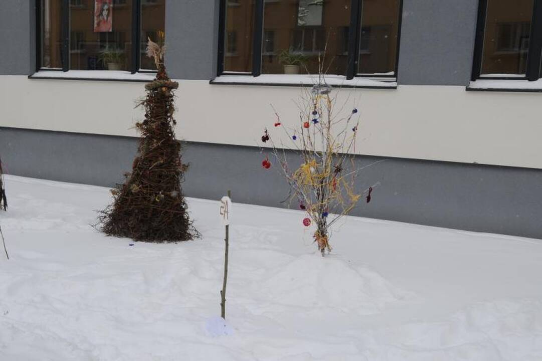 Vilniaus centrą papuošė neįprastos gimnazistų eglutės