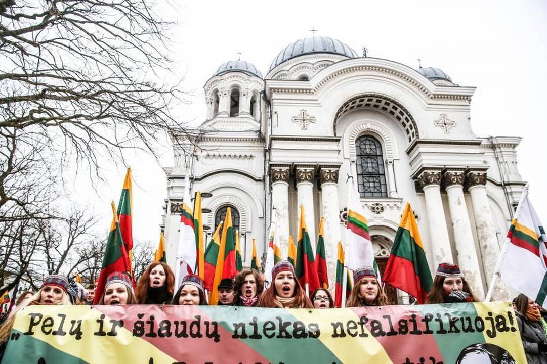 Provokacija nepavyko: tautininkų eitynės baigėsi sugiedojus himną