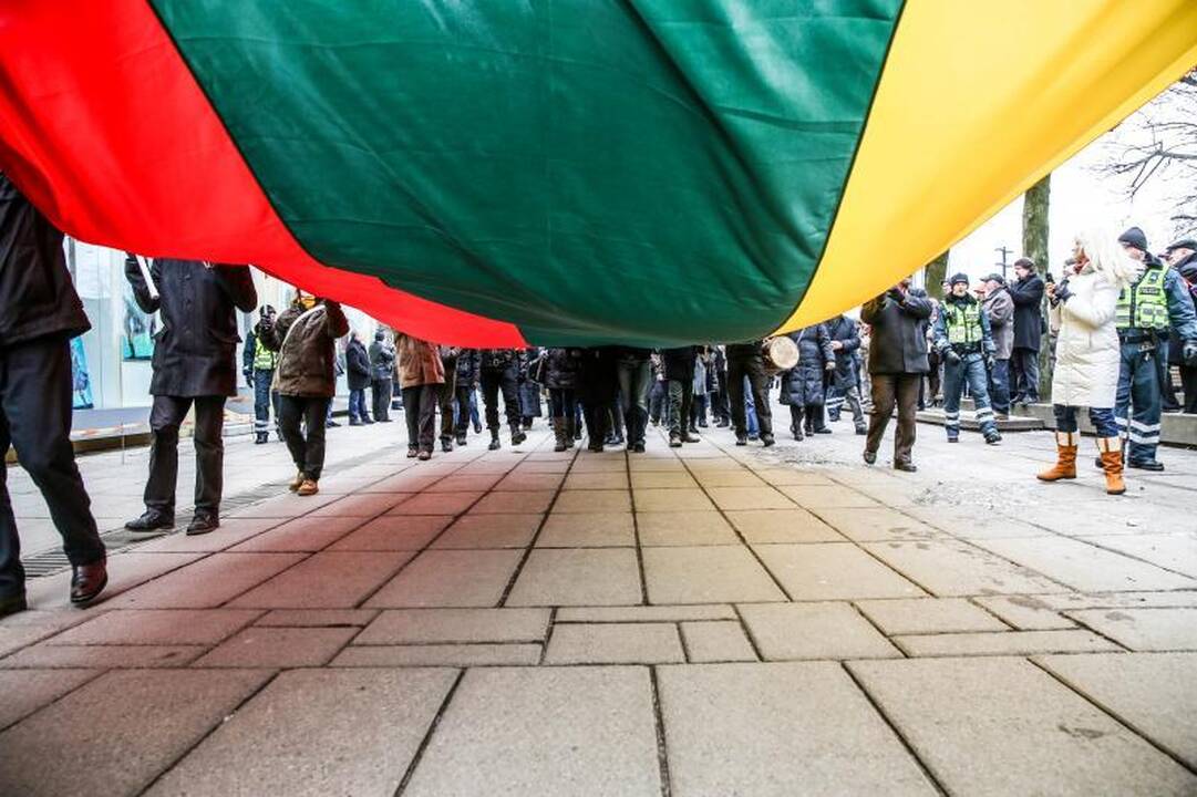 Provokacija nepavyko: tautininkų eitynės baigėsi sugiedojus himną