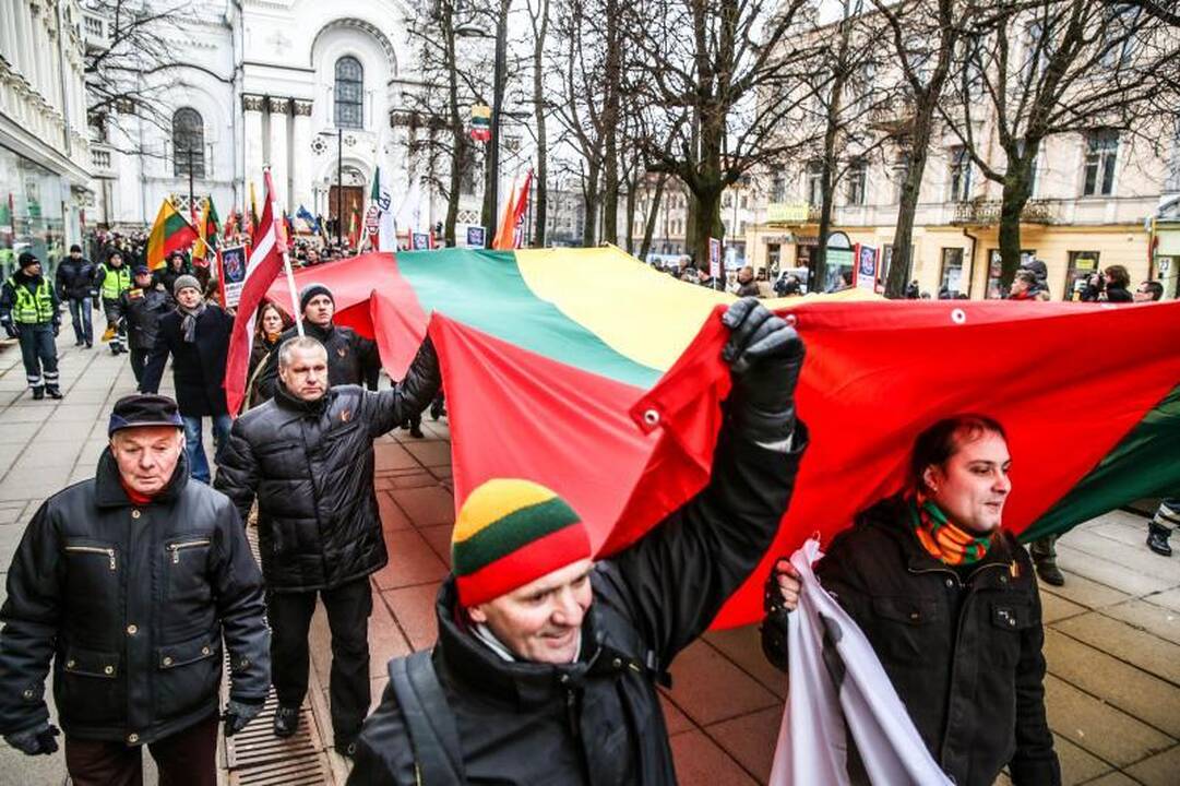 Provokacija nepavyko: tautininkų eitynės baigėsi sugiedojus himną
