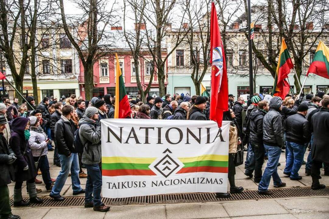 Provokacija nepavyko: tautininkų eitynės baigėsi sugiedojus himną