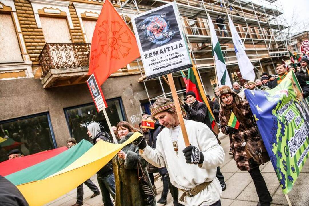 Provokacija nepavyko: tautininkų eitynės baigėsi sugiedojus himną