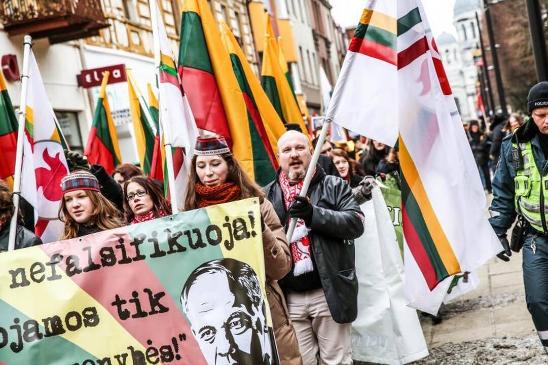 Provokacija nepavyko: tautininkų eitynės baigėsi sugiedojus himną