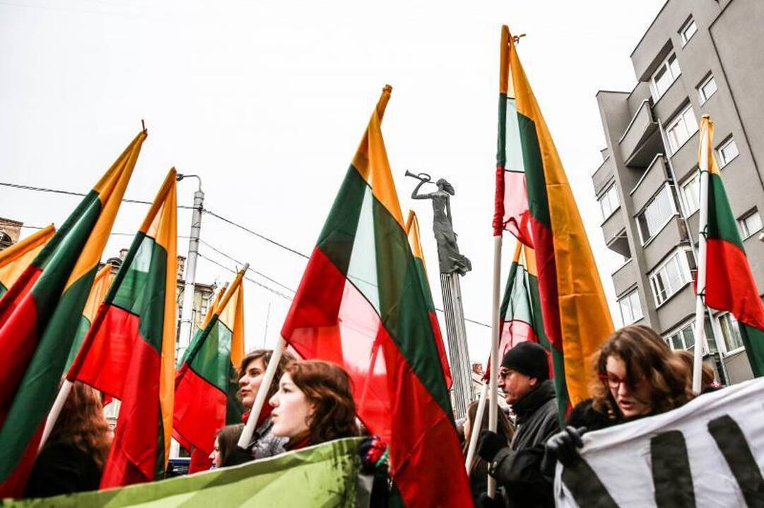 Provokacija nepavyko: tautininkų eitynės baigėsi sugiedojus himną