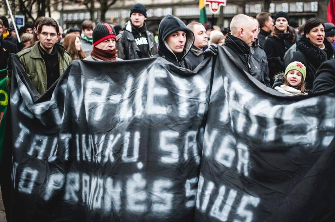 Provokacija nepavyko: tautininkų eitynės baigėsi sugiedojus himną
