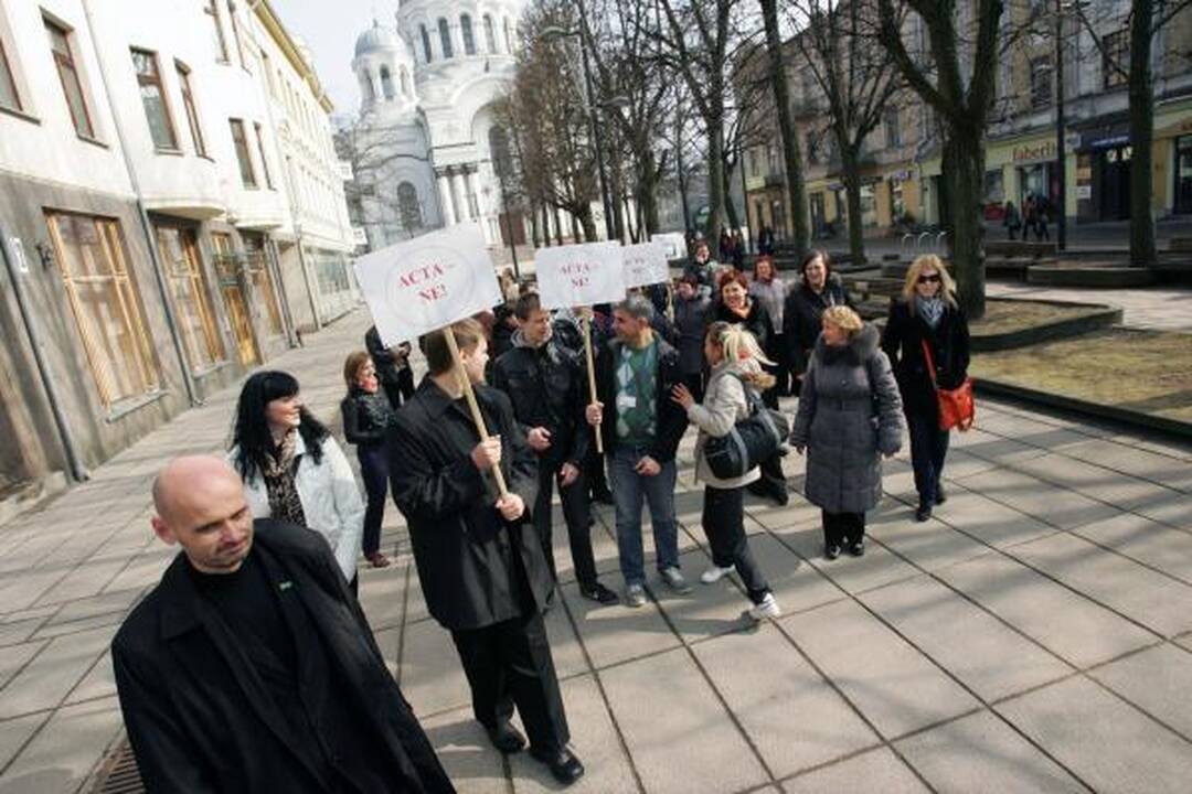 Kaune – dar vienas protestas prieš ACTA 